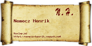 Nemecz Henrik névjegykártya
